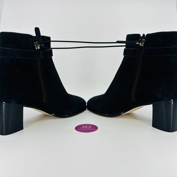 Kate Spade Women's Blaire Black Suede Block Heel Zip Up Ankle Booties Size 6B - Picture 7 of 10